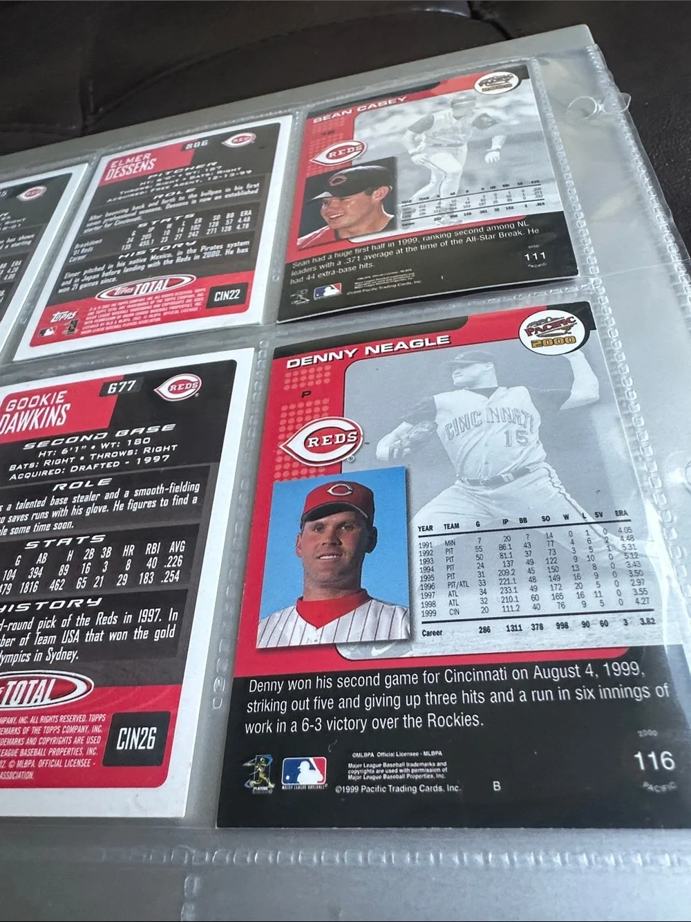 MLB Baseball Cards - Cincinnati Red (Lot of 5) Topps Pacific